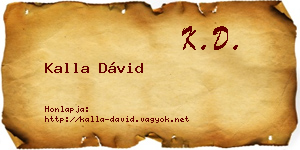 Kalla Dávid névjegykártya